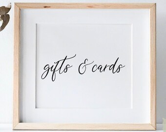 Gifts & Cards Wedding Sign | Cards and Gifts Sign | Minimal Modern Wedding Sign | Reception Table Sign | Kelly Collection