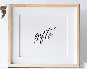 Wedding Gifts Sign | Gifts Table Sign | Minimal Modern Wedding Sign | Simple Reception Sign | Kelly Collection