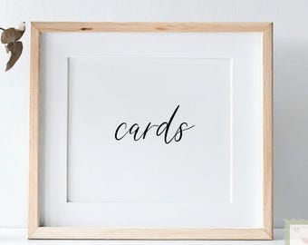 Wedding Cards Sign | Cards Table Sign | Minimal Modern Wedding Sign | Simple Reception Sign | Kelly Collection