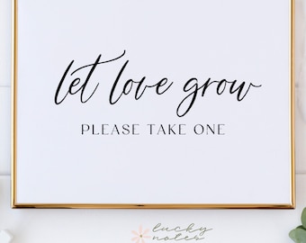 Let Love Grow Sign | Wedding Favor Sign | Seed Packet Sign | Minimal Modern Wedding Sign | Kelly Collection
