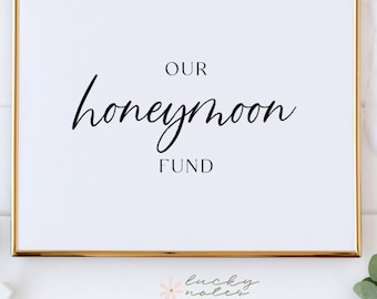 Honeymoon Fund Sign | Our Honeymoon Fund Sign | Wedding Money Sign | Minimal Modern Wedding Sign | Kelly Collection