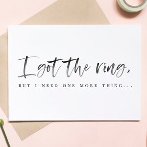 I got the ring but i need one more thing, funny wedding party card, bridal card, maid of honor proposal card / SKU: LNBM58 | ELISE