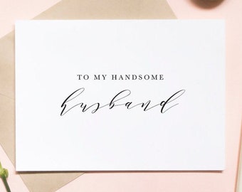 to my handsome groom, husband card, groom card, vows card, wedding day card / SKU: LNWD34H  | LUNA
