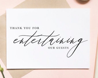 thank you for entertaining our wedding guests card, dj card, emcee card, thank you card, wedding day card / SKU: LNWD50I | RINA