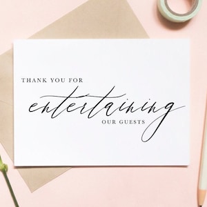 Merci d'avoir diverti notre carte d'invités, carte de DJ, carte de maître de cérémonie, carte de remerciement, carte du jour du mariage / SKU : LNWD50I | RINA
