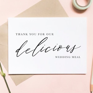 thank you for our delicious wedding meal, thank you caterer, caterer card, thank you card, wedding day card / SKU: LNWD50N | RINA