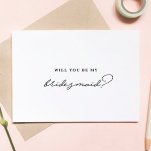 Will you be my bridesmaid, bridesmaid proposal card, wedding card, bridesmaid proposal card, simple card, bridesmaid box card / SKU: LNBM61D