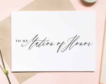 to my matron of honor, maid of honor card, simple wedding card, simple proposal card, best friend card, proposal card / SKU: LNWD49O | RINA