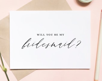 Will you be my bridesmaid?, bridesmaid proposal card, wedding card, bridesmaid proposal card, bridesmaid box card / SKU: LNBM61 | RINA