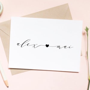 carte de voeux de couple, carte de voeux, carte de couple, cartes de jeunes mariés, carte de jeunes mariés, carte de jour de mariage / SKU : LNWD36 | LUNE