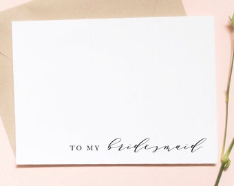 to my bridesmaid, simple wedding card, simple proposal card, bridesmaid card, best friend card, proposal card / SKU: LNWD40  | LUNA