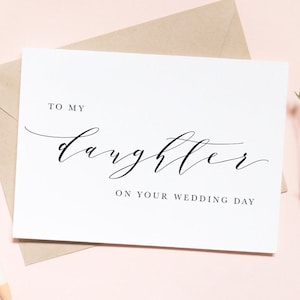 à ma fille le jour de votre mariage carte, carte fille, carte de mariage fille, carte de jour de mariage / SKU : LNWD46 | LUNE