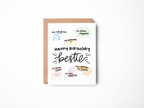 Best Friend Birthday Card | Happy Birthday Bestie | Ride Or Die Partner In Crime Card