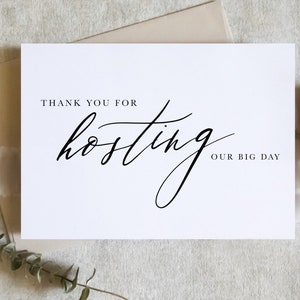 merci d'avoir organisé notre grand jour, carte de remerciement pour hôte, carte de mariage organisateur, carte de remerciement, carte de mariage / SKU : LNWD50S | RINA