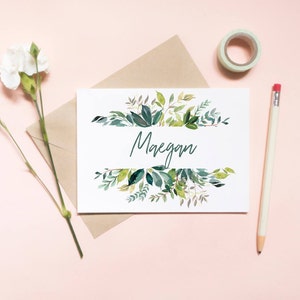 Customized Will You Be My Bridesmaid Card, Maid of honor proposal card, Floral card, watercolor floral, floral frame / AUDREY / SKU: LNBM21