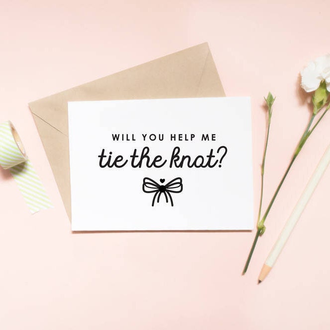 Will you help me tie the knot bridesmaid proposal card | Etsy