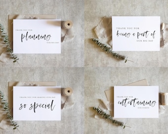 Wedding Vendor Thank You Card | Vendor Appreciation | Modern Script Design | Wedding Day Greeting