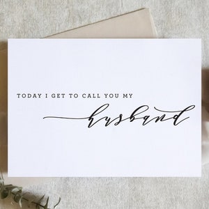Aujourd'hui, je peux vous appeler mon mari / carte de vœux / carte de vœux de mari / carte de mariage de mari / carte de vœux pour mon mari / SKU : LNWD54 | LUNE