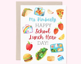 Teacher Appreciation Day Card, Lunch Lady Card, Lunch Person Card, Happy School Lunch Hero Day 0TLCC10