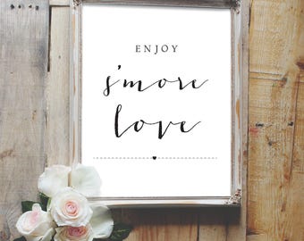 Smores Wedding Dessert Sign | S'more Love Print | Reception Treat Table | Wedding Decor