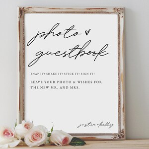 Wedding Photo Guestbook Sign | Instant Camera Station | Reception Guest Book | Alternative Guestbook immagine 1