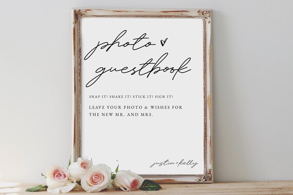 Wedding Photo Guestbook Sign | Instant Camera Station | Reception Guest Book | Alternative Guestbook