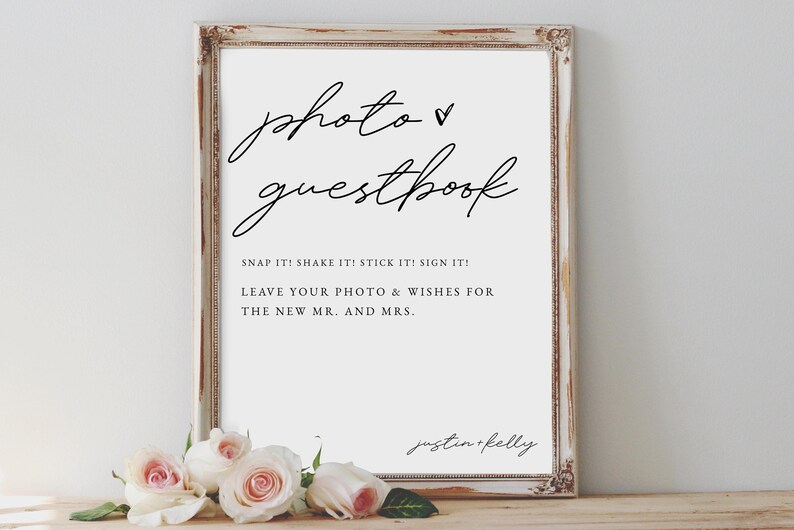 Wedding Photo Guestbook Sign | Instant Camera Station | Reception Guest Book | Alternative Guestbook immagine 1