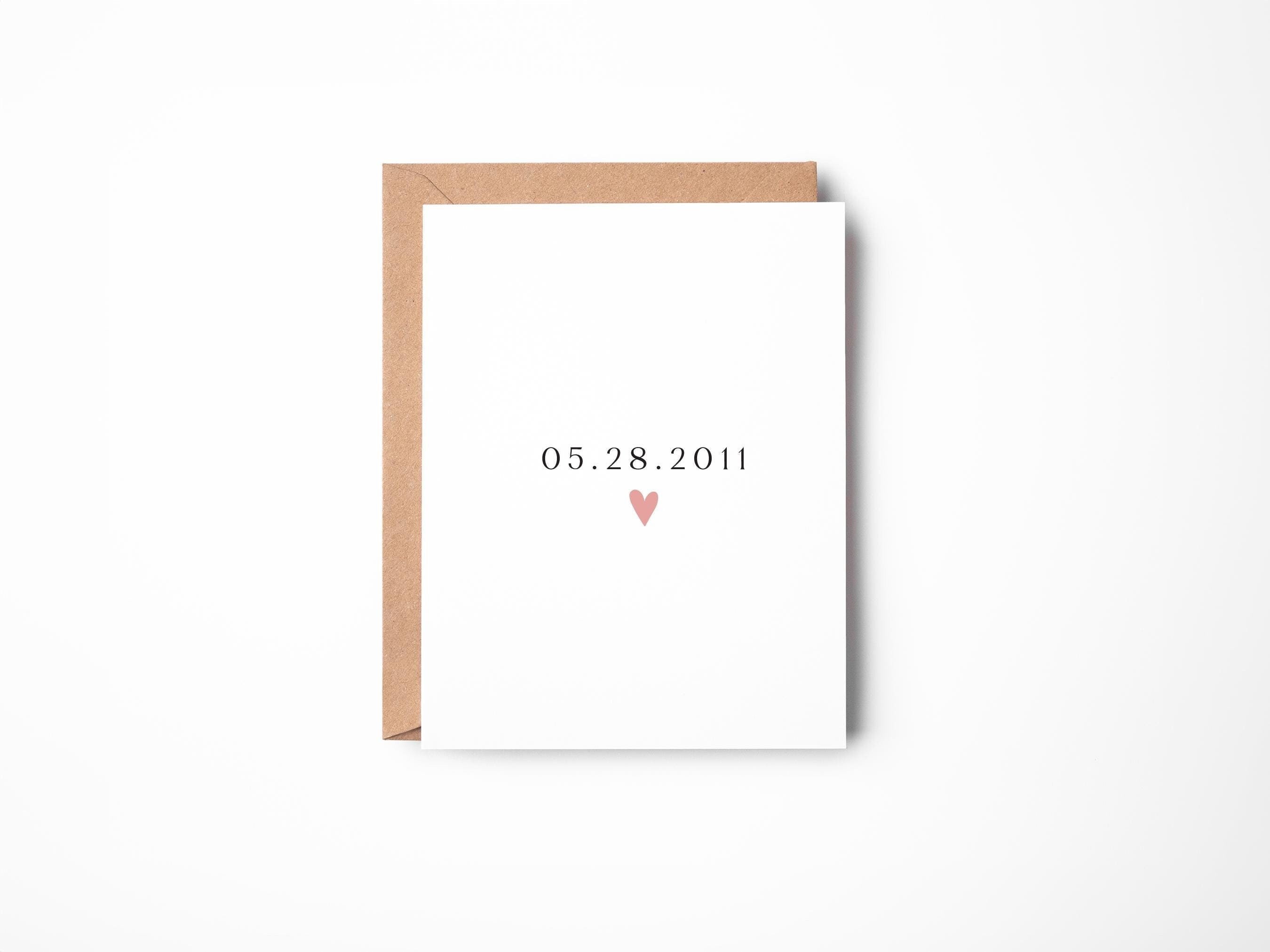 personalized anniversary date card / happy anniversary card / anniversary card for wife husband / cute anniversary card / SKU: LNOS14