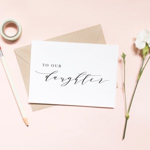 à notre fille carte de mariage, carte de fille, carte de mariage de fille, carte de jour de mariage / SKU : LNWD46B | LUNE