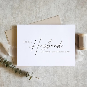 Husband Wedding Day Card | To My Husband On Our Wedding Day | Bride To Groom Card