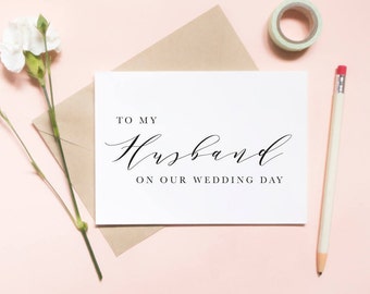 To my husband on our wedding day card, To my hubby on our wedding day card, to my hubby card, wedding day card / SKU: LNWD01 | LUNA