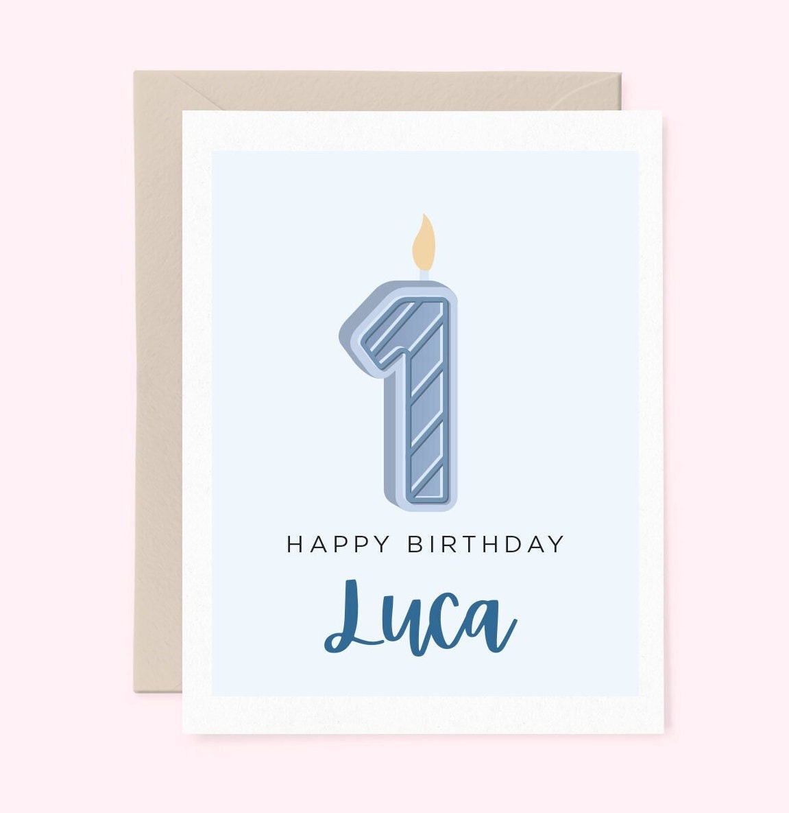 Personalized Birthday Card for Toddler or Baby, Childrens Card, Custom  Birthday Card, First Birthday Card, Cute Candle Card 0TLCC03 