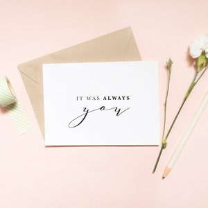 C'était toujours votre carte, carte de mari, carte de femme, carte de mariée, carte de marié / SKU : LNWD30B | LUNE