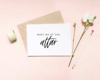 Meet Me at the Altar Wife Card | Wedding Day Vow Card | Romantic Wedding Card for Wife