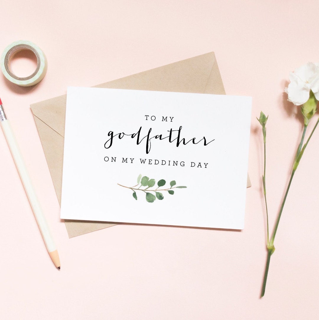 To My Godfather Wedding Card, Godfather Card, Summer Wedding Card, Wedding  Card, Floral Wedding, Green Floral Card / SKU: LNWD37E - Etsy, image size:1080x1082