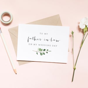 carte de mariage à mon beau-père, carte d'été, carte de mariage, carte de mariage floral, carte de fleurs vertes / SKU : LNWD37C | MOYENNE