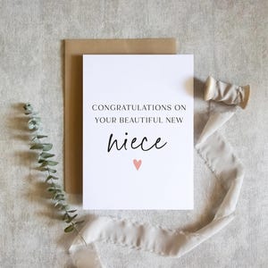New Niece Card | Growing Family Celebration | Warm Wishes Greeting
