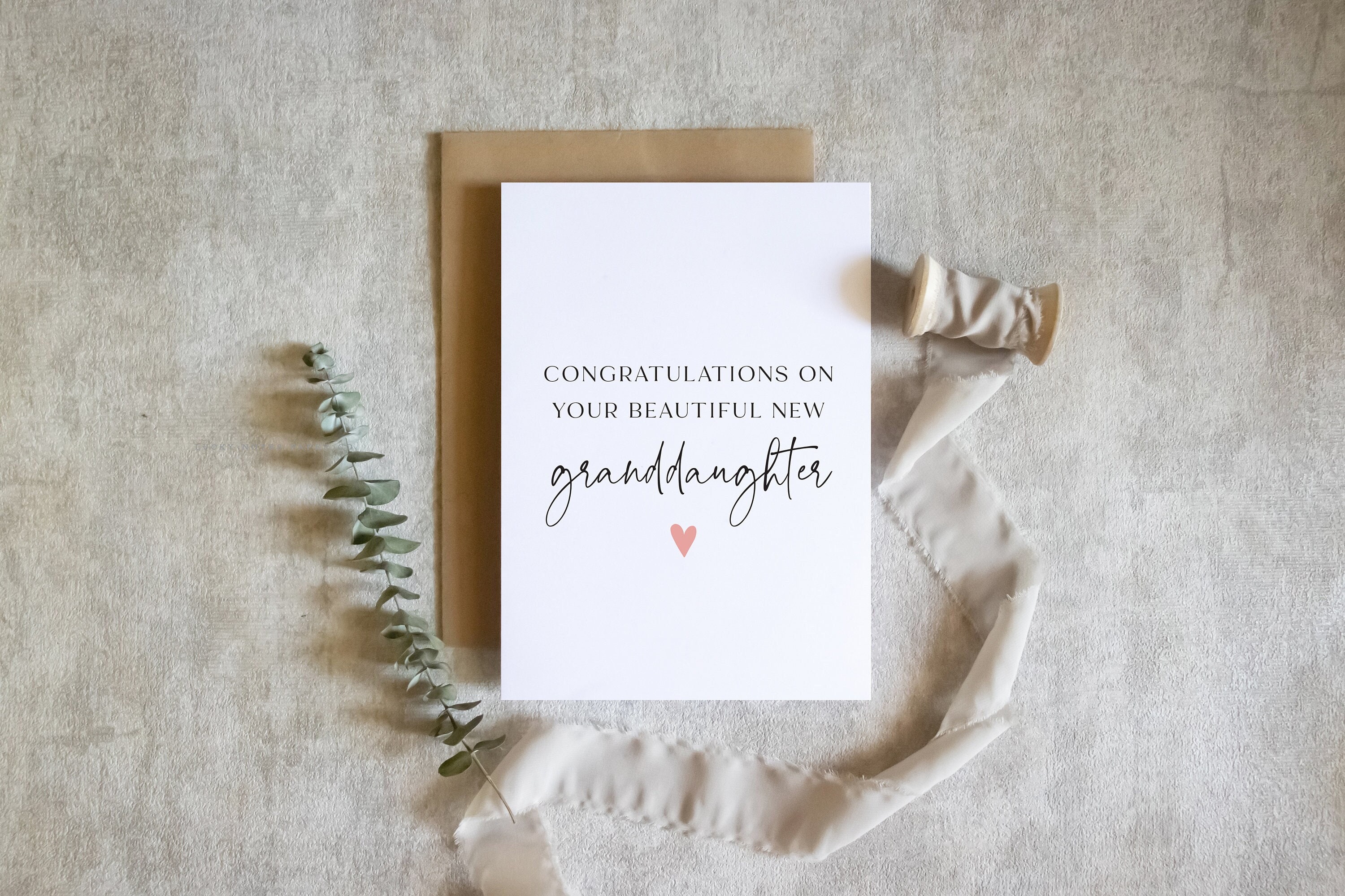 congratulations on your new granddaughter card / new mom card / new baby card / card for grandparents / new grandparents / SKU: LNBABY06C