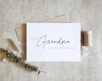 To My Grandma on My Wedding Day Card | Grandmother Wedding Card | Wedding Day Greeting