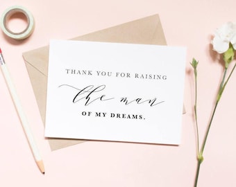 Thank You For Raising the Man of My Dreams Card, Wedding In-Laws