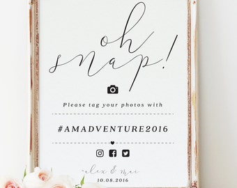 Oh Snap Hochzeit Hashtag Sign, Hochzeit Hashtag Schild, Instagram Sign, Hochzeits-Hashtag *DIGITAL FILE* / Artikelnummer: LNWP02