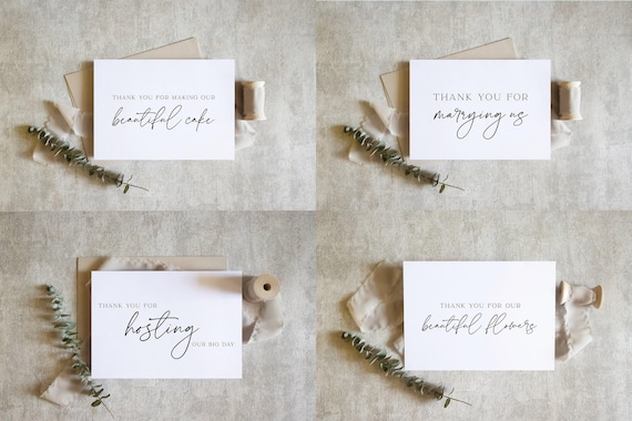 Wedding Vendor Thank You Card | Thank You Wedding Vendor | Wedding Day Appreciation Card