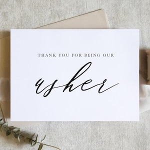 Thank You For Being Our Usher Wedding Card