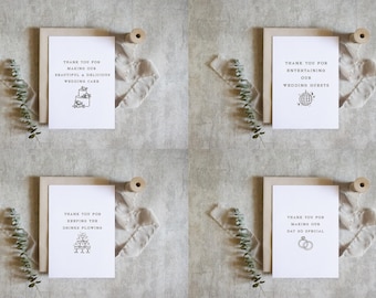 wedding day thank you card to vendor cute, vendor thank you card, vendor card, cake photographer florist card /SKU: LNWD71 | alex