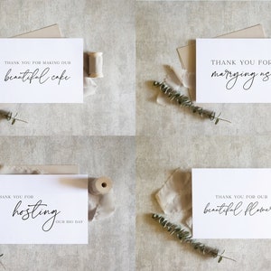 carte de remerciement au vendeur le jour du mariage, carte de remerciement du vendeur, carte de vendeur pour mariage, carte de fleuriste pour photographe de gâteaux / SKU : LNWD57 | ZOEY