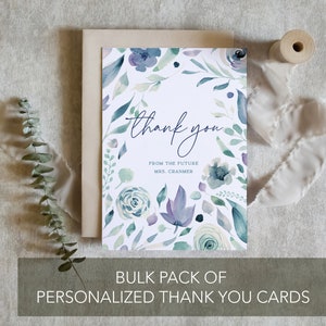 30x40cm Dankeskarten, Hochzeitskarten, Dankeskarten, Brautpaar Dankeskarten, Blumenkarte blau / SKU: LNTHANKS28 | ZOEY