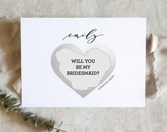 scratch off bridesmaid card, bridesmaid card, bridesmaid proposal, bridesmaid proposal, wedding card, bridesmaid box / SKU: LNFG04  | LUNA