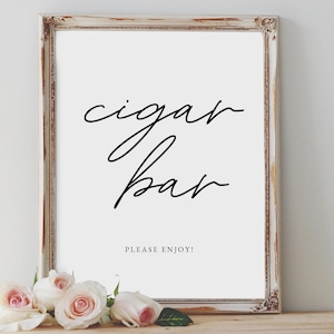 Cigar Bar Wedding Sign | Please Take One | Favor Sign For Reception