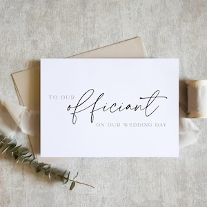 Officiant Thank You Card | Wedding Day Card | Ceremony Appreciation Greeting