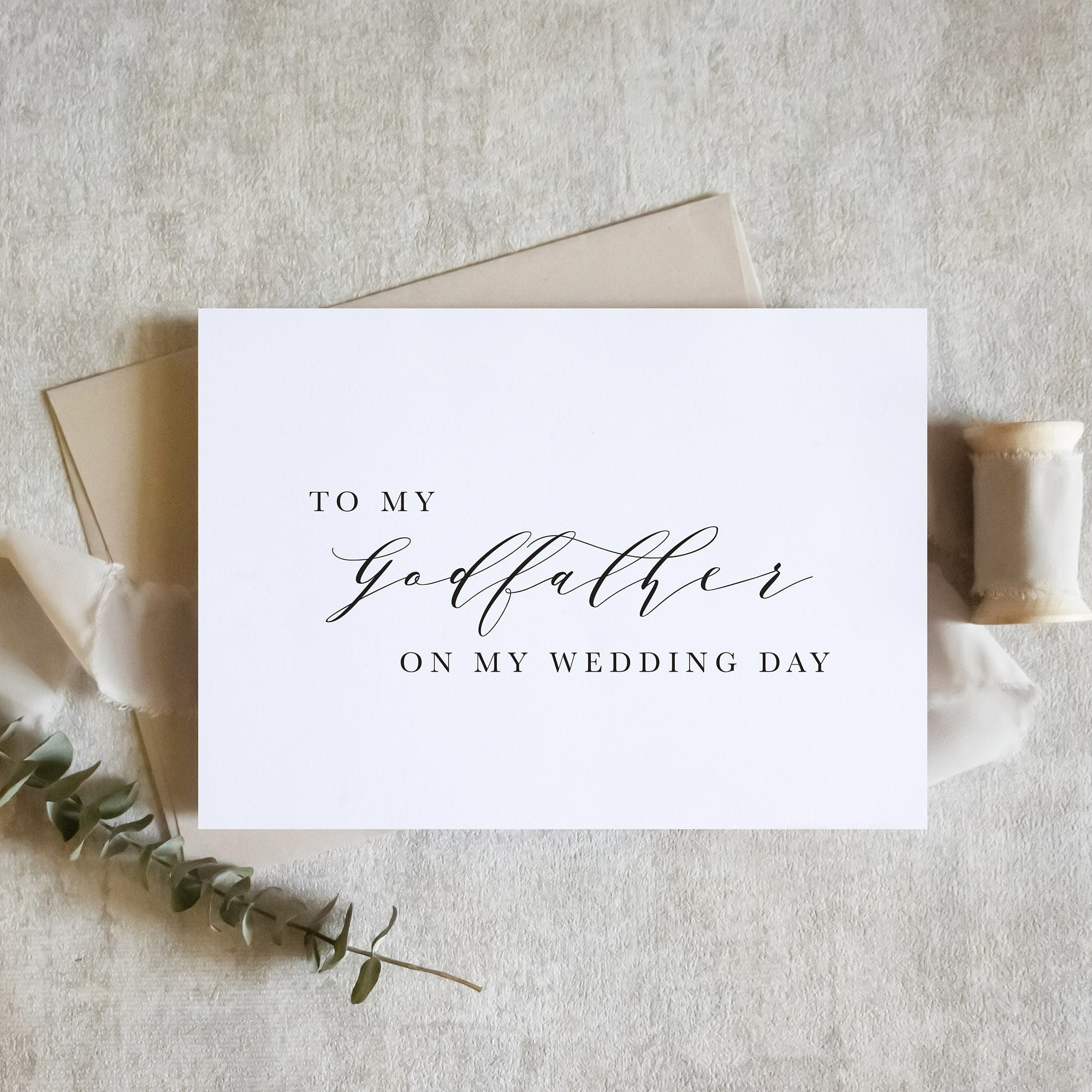 To My Godfather on My Wedding Day Card, to My Godfather Card, to My Godfather  Card, Wedding Day Card / SKU: LNWD53B | LUNA - Etsy, image size:2000x2000